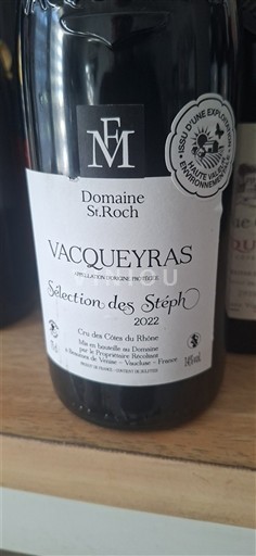 Rhône-dalen Vacqueyras Domaine St Roch Sélection des Stéphs 2022