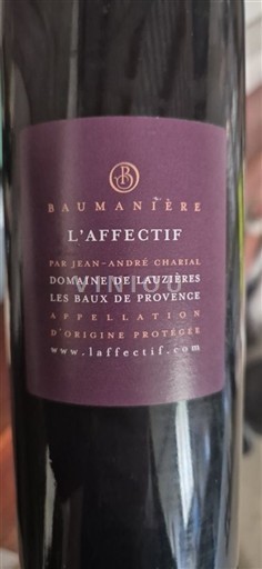 Provence Not Specified Domaine Lauzières L'Afféctif 2016