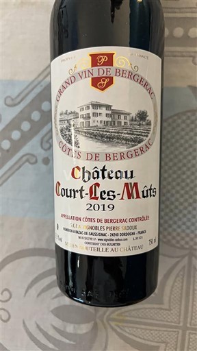 Lounais-Ranska Côtes-de-bergerac Château Court-Les-Mûts 2019