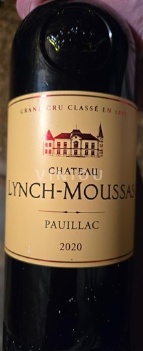 Bordeaux Pauillac Grand Cru Classé Château Lynch-Moussas 2020