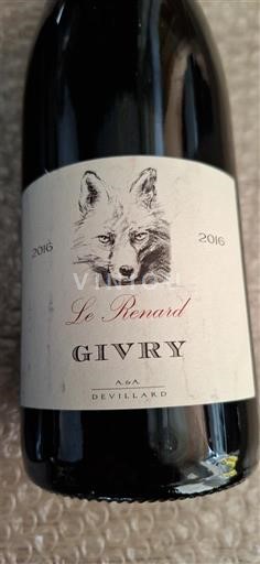 Burgundija Givry A & A Devillard Le Renard 2016