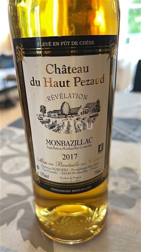 Sud-Ouest Monbazillac Château Haut Pezaud Révélation 2017
