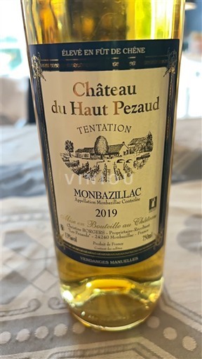 Sud-Ovest Monbazillac Château Haut Pezaud Tentation 2019