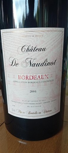 Burdeos Bordeaux Château Naudinot 2004