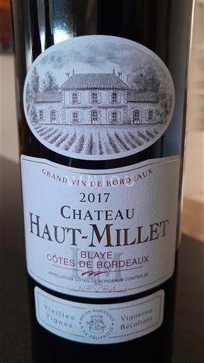 Burdeos Blaye-Côtes de Burdeos Château Haut-Millet 2017