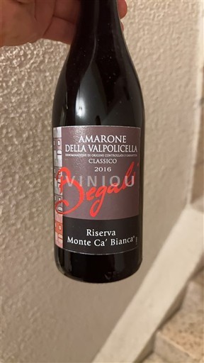 Vénétie Begali Amarone Riserva Monte Ca' Bianca 2016