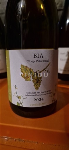 Alpit ja Rhônen maat Rhodanien rinteet Famille Jamet BIA Cépage Patrimonial 2024