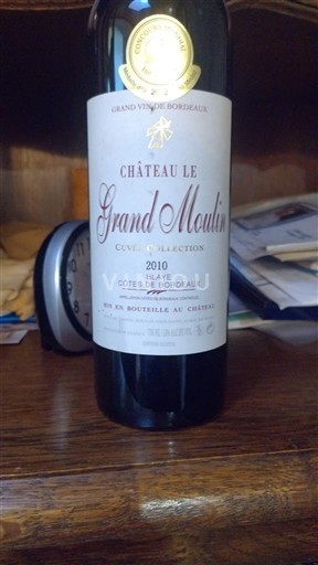 Bordéus Blaye-Côtes-de-Bordéus Château Le Grand Moulin Sélection 2010