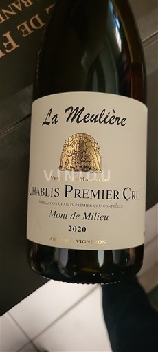 Borgogna Chablis Premier Cru La Meulière Mont de Milieu 2020