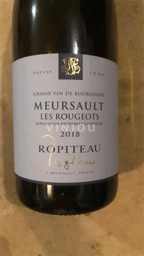 Burgundy Meursault Ropiteau Les Rougeots 2018