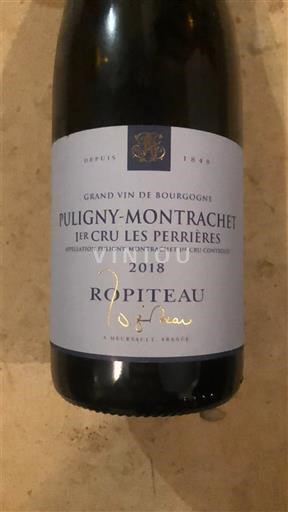 Bourgondië Puligny-Montrachet Premier Cru Ropiteau 1er Cru Les Perrières 2018