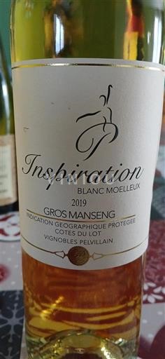 Rượu vang Blanc moelleux Inspiration Vignobles Pelvillain 2019 Pháp Tây Nam Côtes du Lot IGP