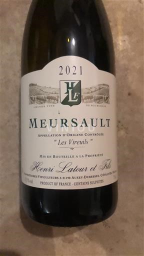 Bourgogne Meursault Henri Latour et Fils Les Vireuils 2021