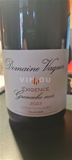 Languedoc ja Roussillon Katalonianrinteet Domaine Vaquer Exigence Grenache noir 2023