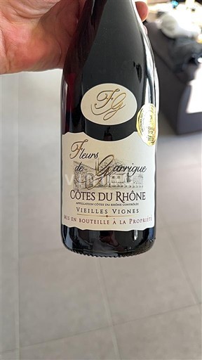 Rhônen laakso Côtes-du-rhône Fleurs de Garrigue Vieilles Vignes Ei vuosikertaa