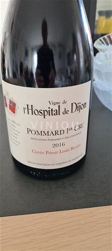 Burgundy Not Specified Premier Cru Vigne de l'Hospital de Dijon Prieur Louis Bertier 2016