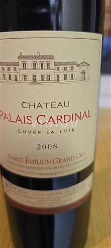 Bordeaux Saint-Émilion Grand Cru Grand Cru Château Palais Cardinal La Fuie 2008