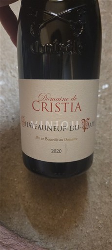 Thung lũng Rhône Châteauneuf-du-pape Domaine Cristia 2020