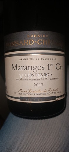 Bourgogne Ikke specificeret Premier Cru Domaine Bonsard-Chevalier Clos des Rois 2017