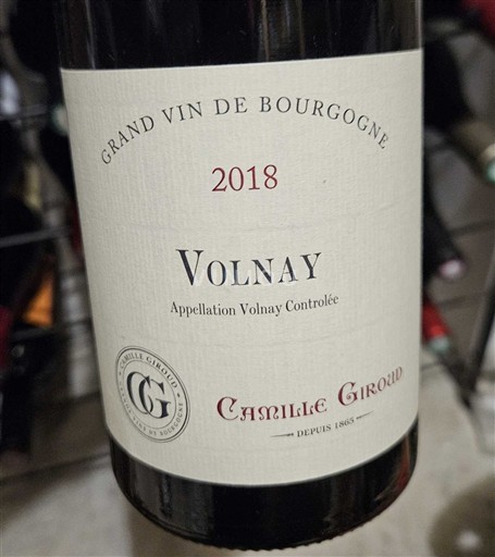 Burgundy Volnay Camille Giroud 2018