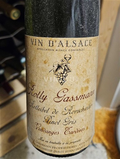 Rượu vang Blanc moelleux Pinot Gris Rotleibel de Rorschwihr Rolly Gassmann 1996 Pháp Alsace Vin de France