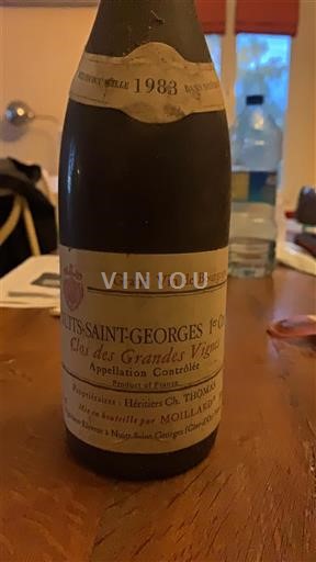 Burgundy Nuits-Saint-Georges Domaine Thibault Liger-Belair (propriétaires : Héritiers Ch. Thomas) Clos des Grandes Vignes 1983