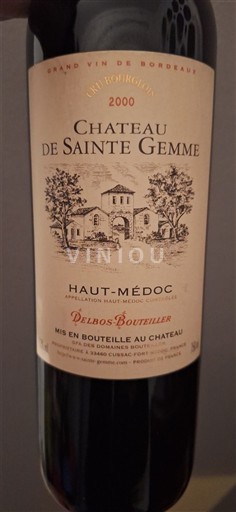 Bordoja Haut-Médoc Château Sainte Gemme 2000