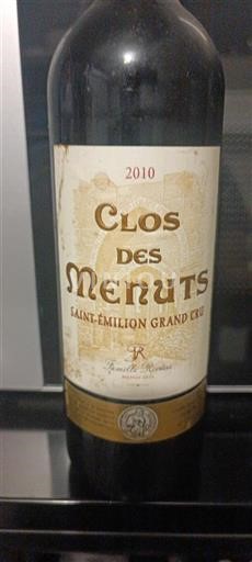 Burdeos Saint-Émilion Gran Cru Clos des Menuts 2010