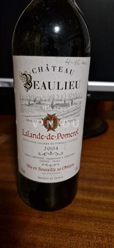 Bordeaux Lalande-de-Pomerol Château Beaulieu 2004