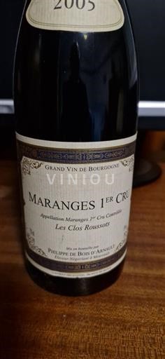 Bourgogne Ikke specificeret Premier Cru Philippe de Bois Arlaux Les Clos Roussots 2005