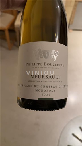 Burgundi Meursault Philippe Bouzereau Vieux Clos du Château de Citeaux Monopole 2023