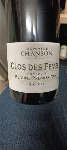 Bourgogne Beaune Premier Cru Domaine Chanson Clos des Fèves Monopole 2020