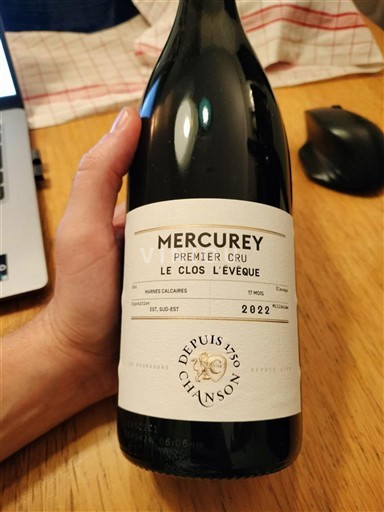 Bourgogne Mercurey Premier Cru Domaine Chanson Le Clos l'Evêque 2022