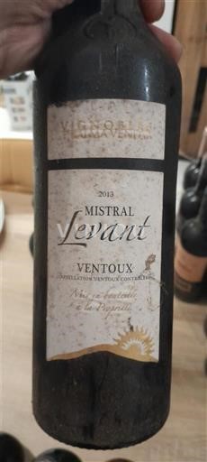 Rượu vang Rouge sec Mistral Levant Vignerons du Mont Ventoux 2013 Pháp Thung lũng Rhône Ventoux AOC