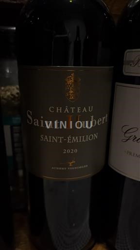 Bordo Saint-Émilion Château Saint Hubert 2020