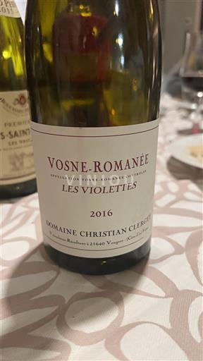 Bourgogne Vosne-romanée Domaine Christian Clerget Les Violettes 2016