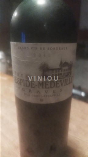 Bordéus Graves Château Respide-Medeville 2012