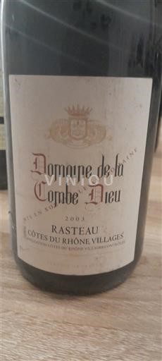Thung lũng Rhône Rasteau Domaine La Combe Dieu 2003