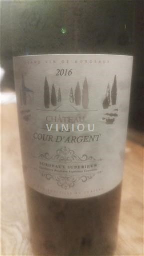 Bordeaux Bordeaux supérieur Château La Cour Argent 2016
