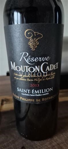 Bordeaux Saint-Émilion Baron Philippe de Rothschild Réserve Mouton Cadet 2013