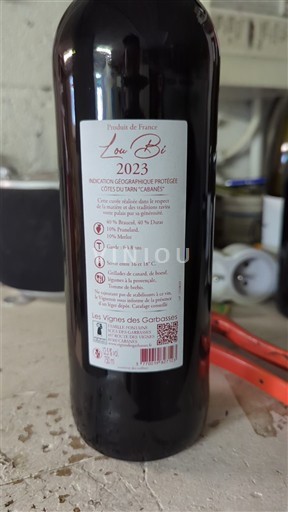 Rượu vang Rouge sec Lou Bi Les Vignes des Garbasses 2023 Pháp Tây Nam Côtes du Tarn IGP