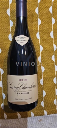 Bourgogne Gevrey-chambertin Domaine La Vougeraie La Justice 2015