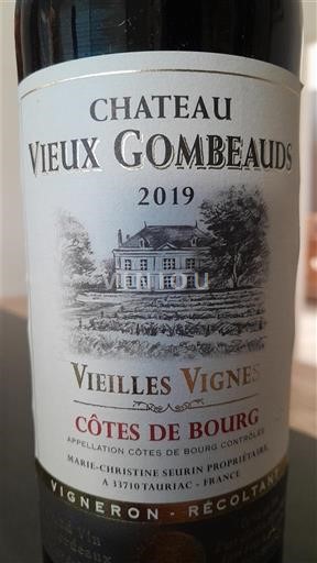 Burdeos Côtes-de-bourg Château Vieux Gombeauds Vieilles Vignes 2019