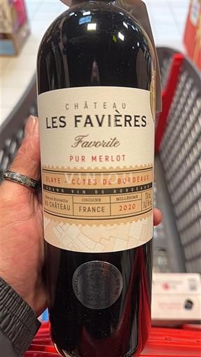 Burdeos Blaye-Côtes de Burdeos Château Les Favières Favorite 2020