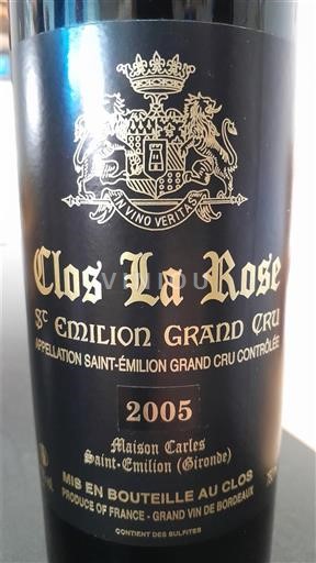 Bordeaux Saint-Émilion Grand Cru Grand Cru Clos La Rose 2005