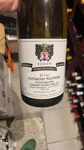 Baden Weingut Heinrich Männle Durbacher Kochberg Kabinett trocken Fass 39 2014