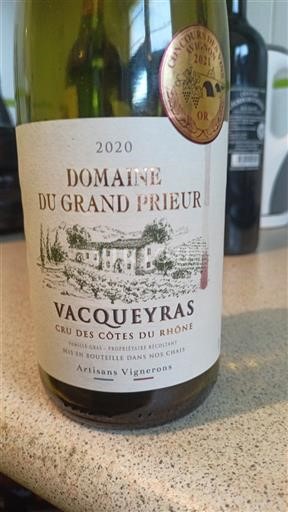 Rhône Valley Vacqueyras Domaine Grand Prieur 2020