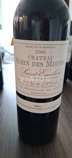 Bordeaux Saint-Émilion Château Robin des Moines 2006