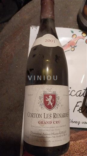 Burgundsko Corton Grand Cru Domaine Anne-Marie Gille Corton Les Renardes 2001