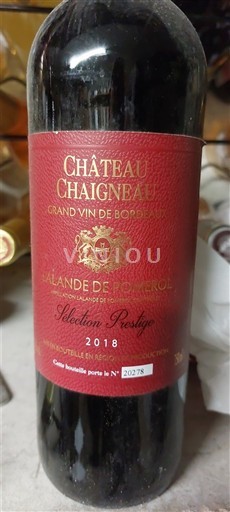 Burdeos Lalande-de-Pomerol Château Chaineau Sélection Prestige 2018